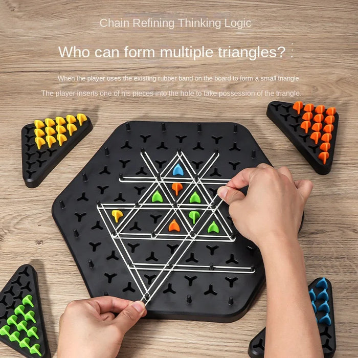 Triangle Rubber Band Puzzle Game – Desktop Logic IQ Toy