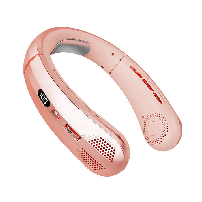 Portable Hanging Bladeless Neck Fan with LED Display