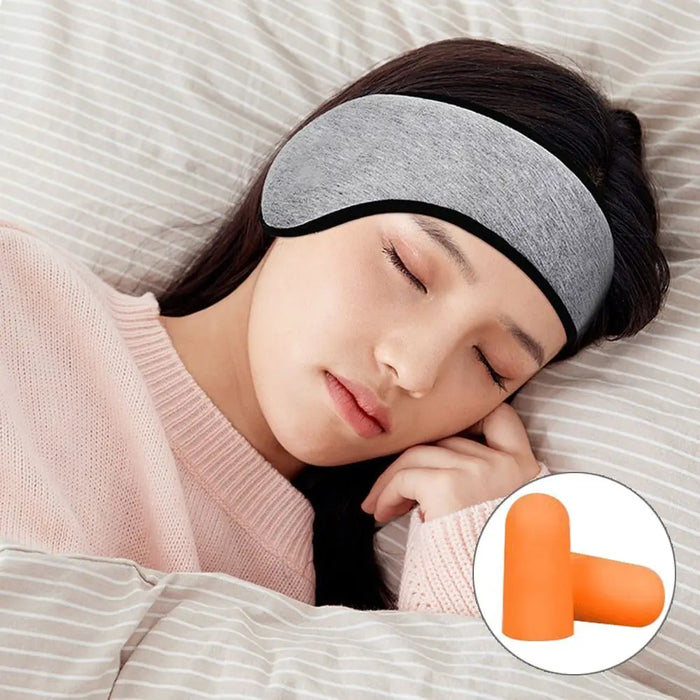 Comfortable Three-Layer Blackout Sleep Mask with Ear Muffs