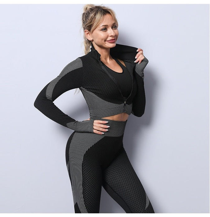 Agility Long-Sleeve & Leggings Gym Set - Flamin' Fitness