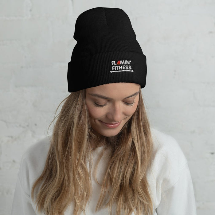 Black Cuffed Beanie - Flamin' Fitness