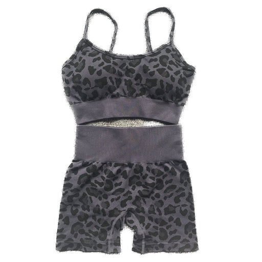 LeopardFit Sports Bra & Shorts Gym Set - Flamin' Fitness