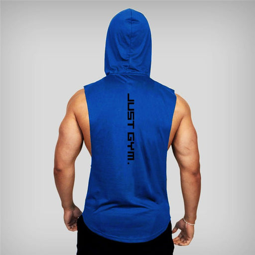 Men's "JUST GYM" Hooded Tank Top - Flamin' Fitness